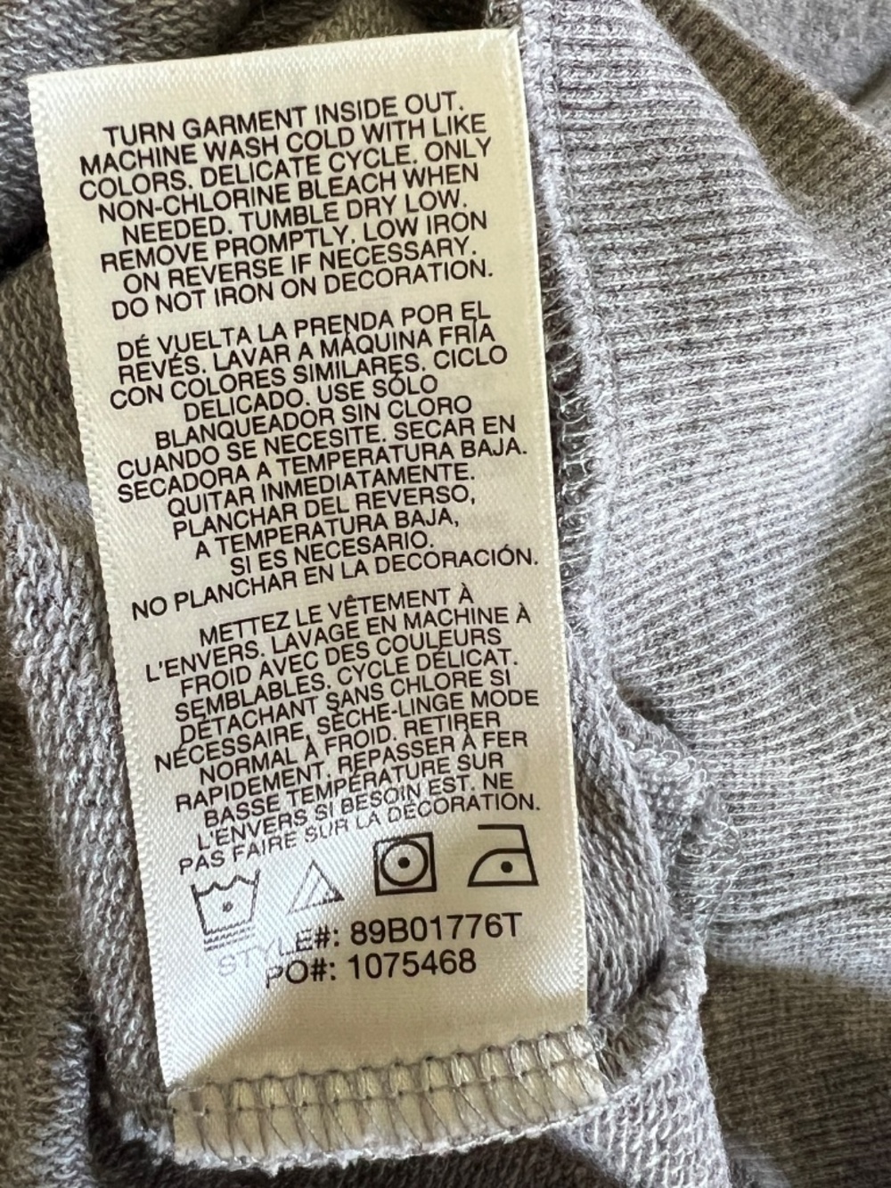 C&C California Gray Raglan Embroidered Sun Sweatshirt L - Picture 5 of 8